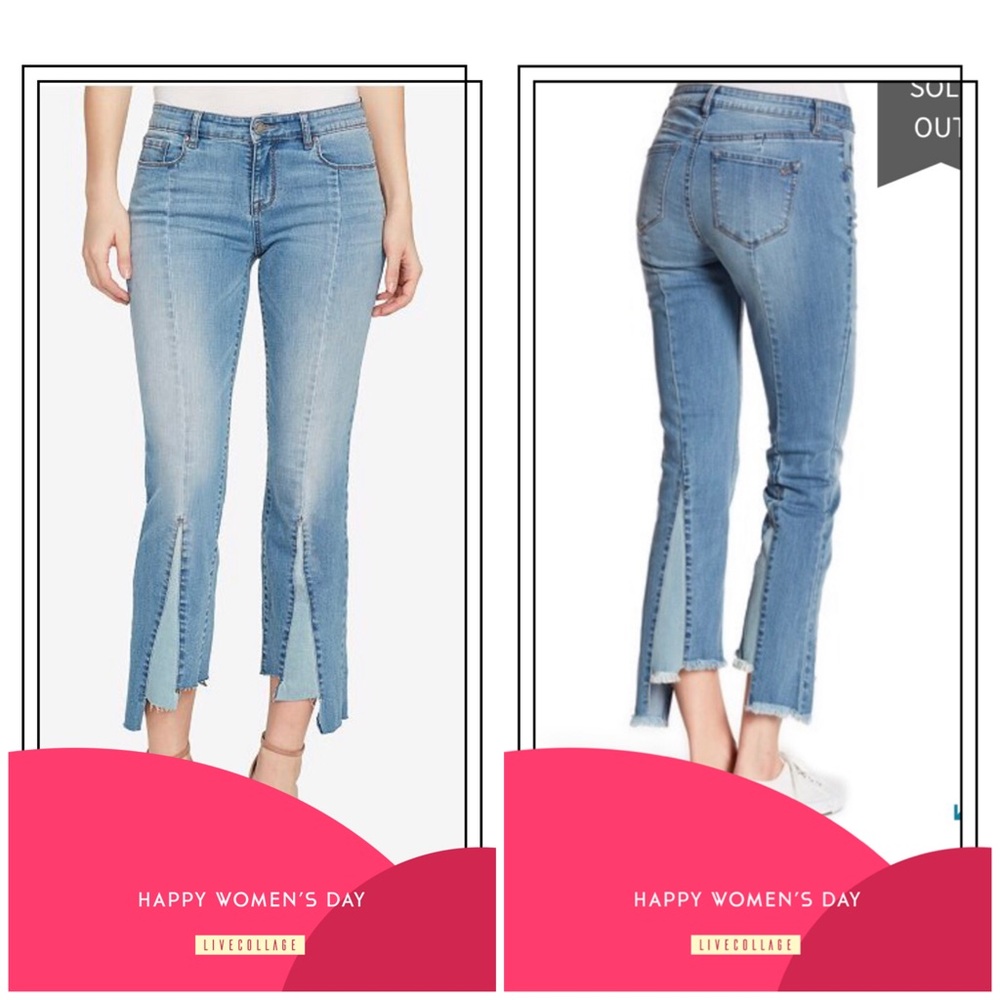 William Rast Color Block Flare Cropped Jeans
